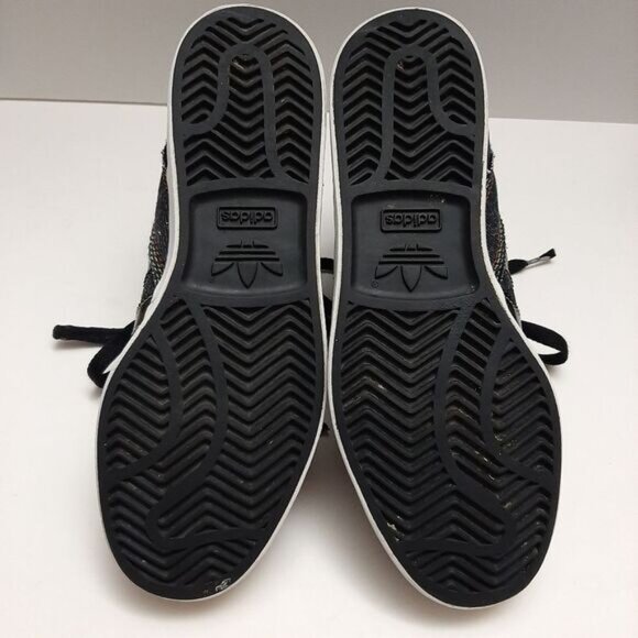 ADIDAS / Canvas Rasta Logo Sneaker Shoes Black Youth V21148 Sz 6 - Picture 13 of 15